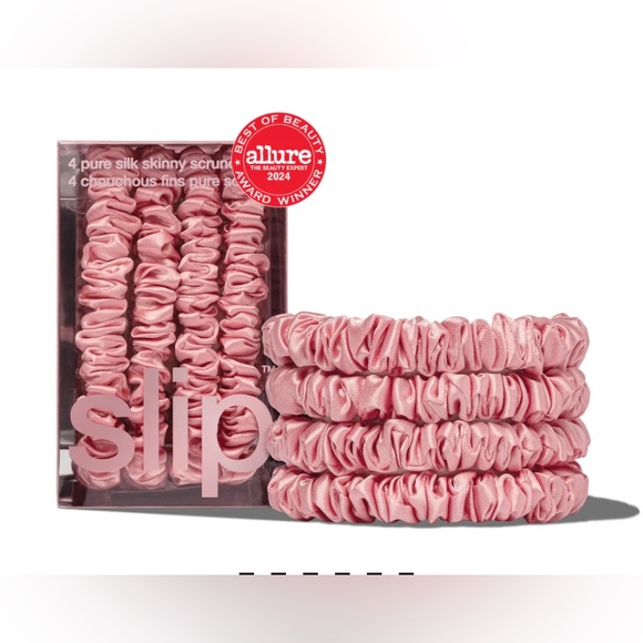 FIVE Pink Slip Silk skinny scrunchies - Picture 2 of 3